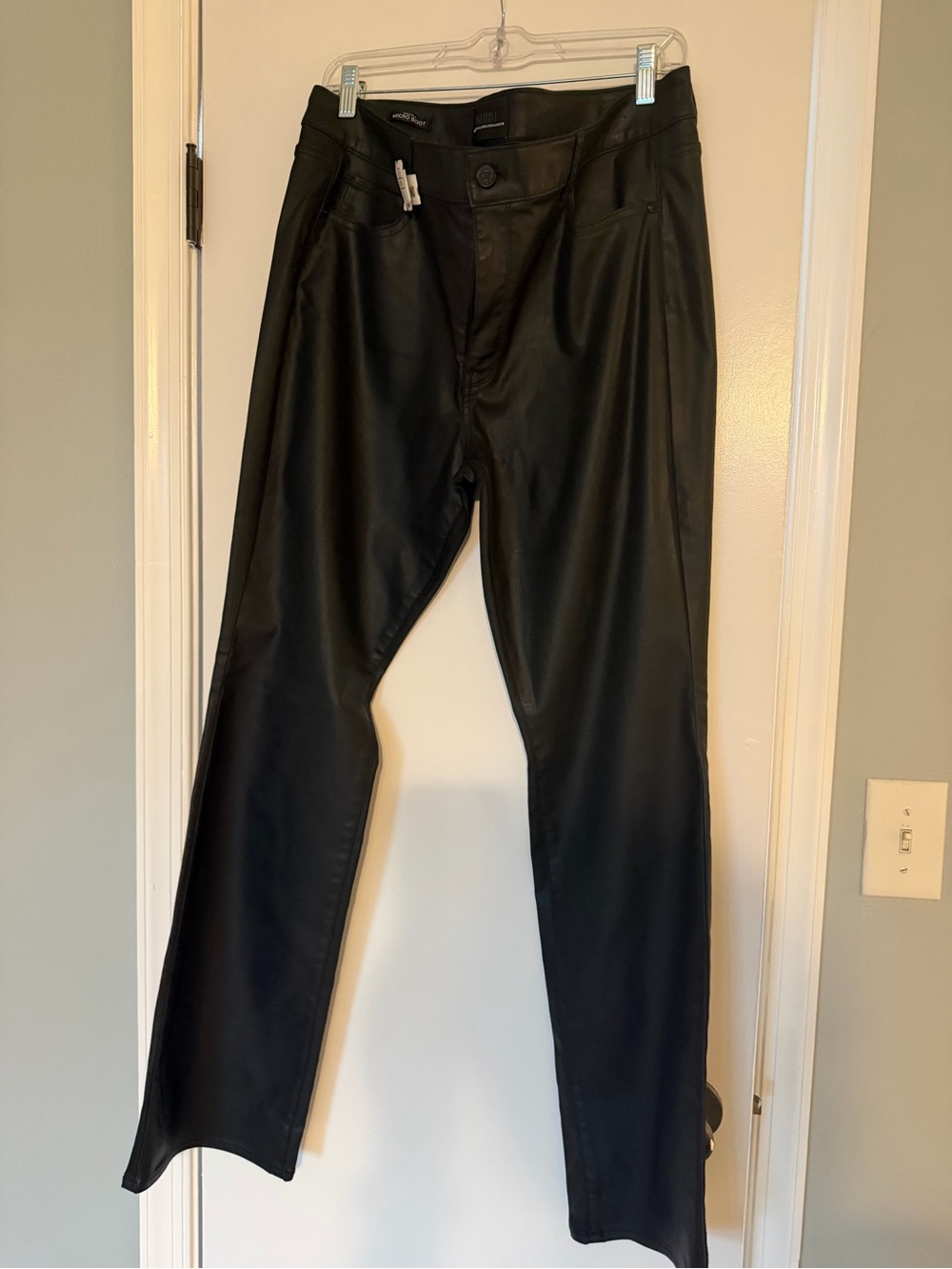Women’s WHBM Black Faux Leather Pants (Micro Bootcut)